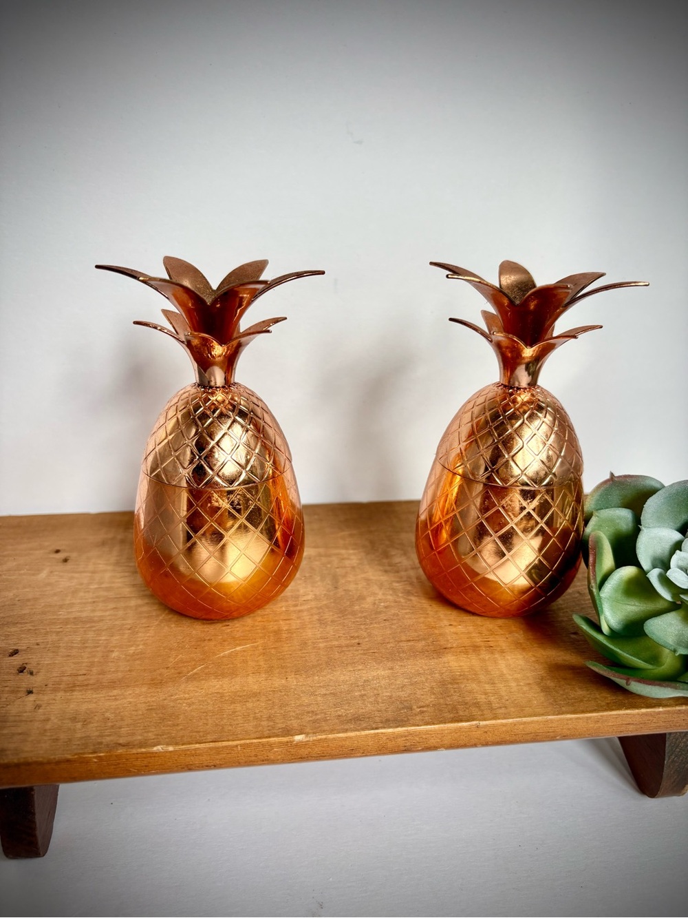 Metallic Copper Pineapple 2 oz. Shot Glasses or Decor- Home Accent Barware - Picture 1 of 3
